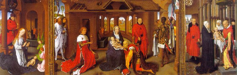 Hans Memling Triptych featuring The Nativity, The Adoration of the Magi The Presentation in the Temple china oil painting image